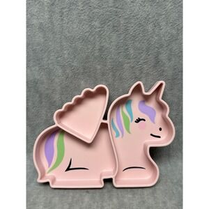Melii Silicone Divided Plate Pink Unicorn BPA Free Toddler Feeding Dish Children